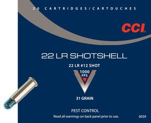 CCI Shotshell 22LR #12 31GR 20RD Box #0039