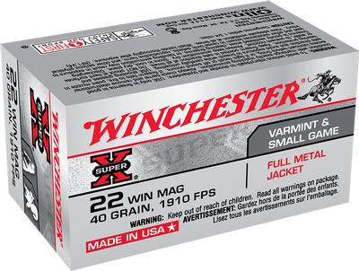 Winchester Super-X 22wmr 40gr FMJ 50rd Box #X22M