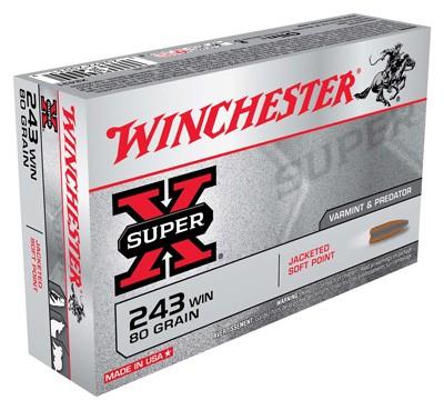  Winchester Super- X 243win 80gr Jsp 20rd Box # X2431